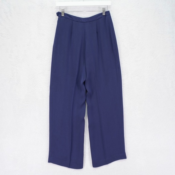 Petite Sophisticate Outlet Pants - Petite Sophisticate Lined Sheer Blue Pants Polyester -2- 27 / 29.5 Mid Rise